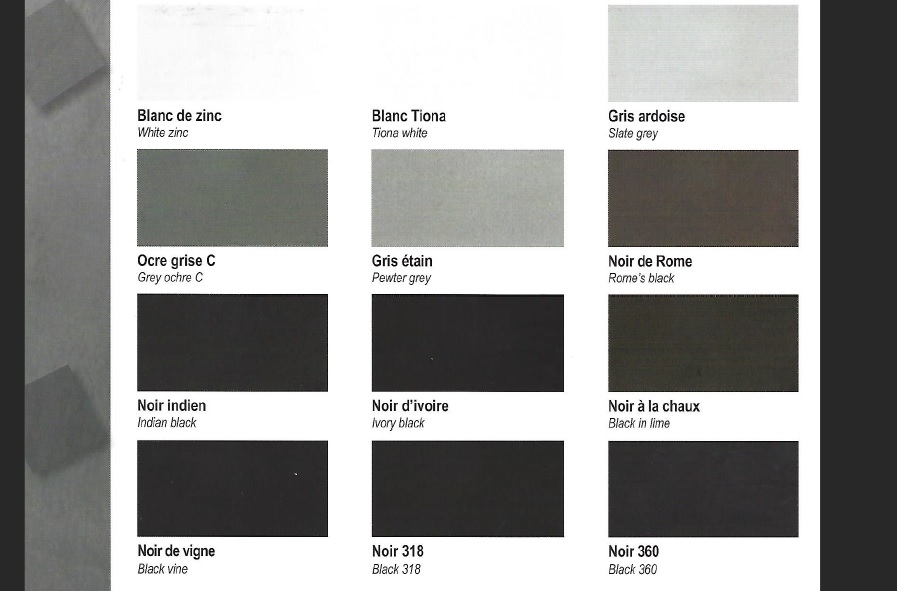 pigment ocres de france noir gris blanc